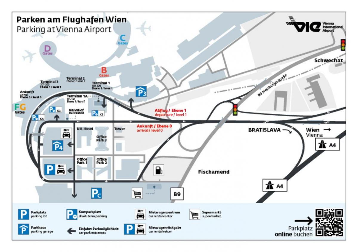 地図ウィーンの空港駐車場