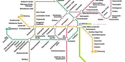 ウィーンの空港駅での地図