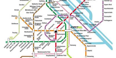 猫市の空港電車ウィーンの地図