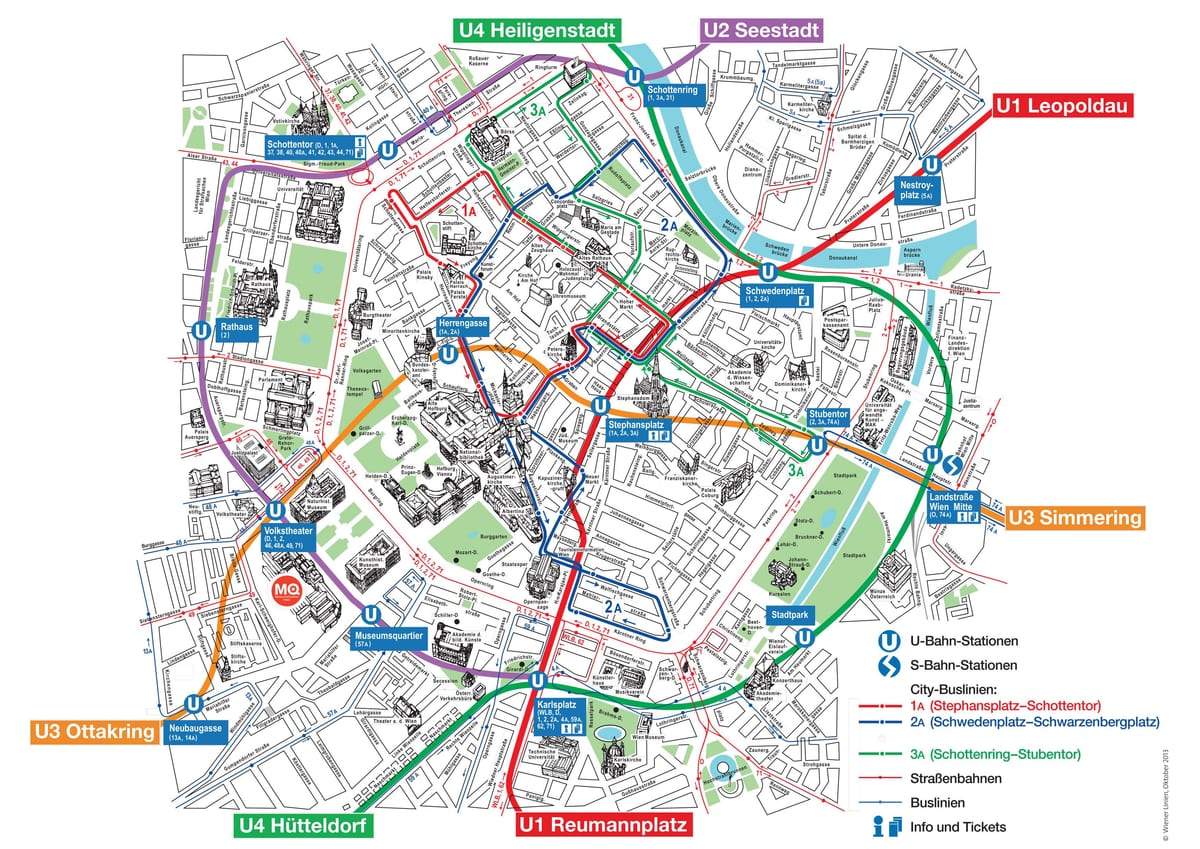 ウィーンの英語の地図