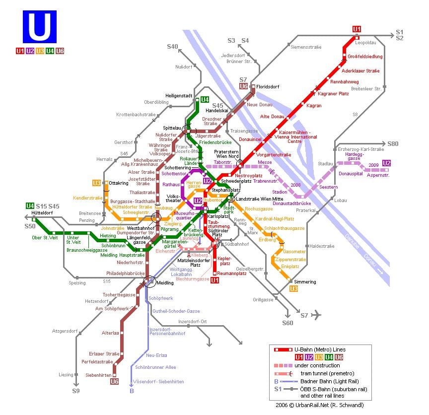 地図ウィーンの路面電車