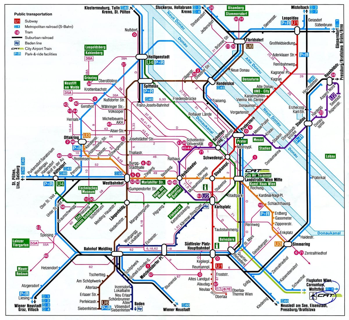 地図のウィーンオーストリア車