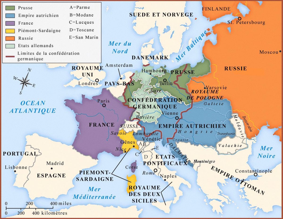 地図のウィーンと周辺国
