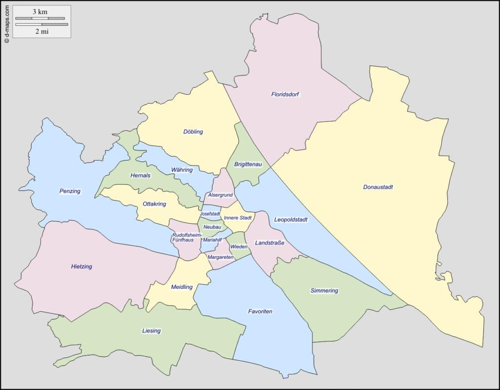 ウィーンの地図