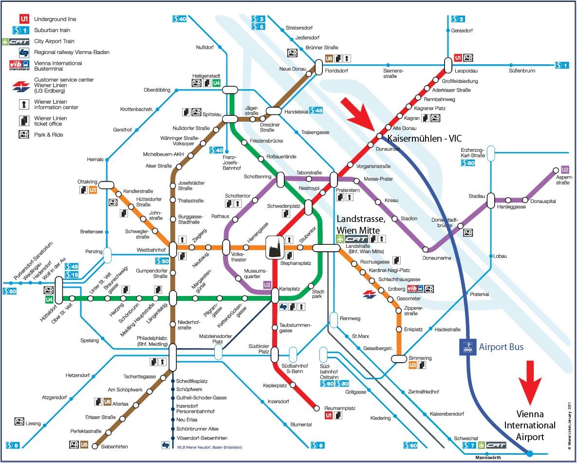 地図のウィーンs7電車