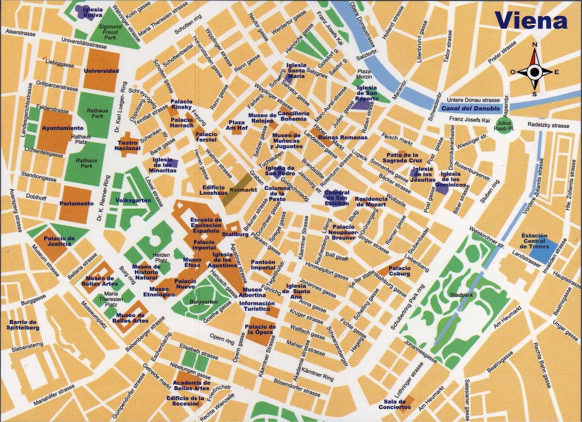 地図の中央通りウィーン