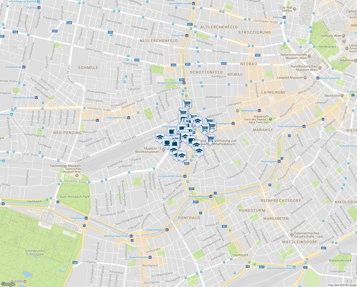 地図mariahilferstrasse