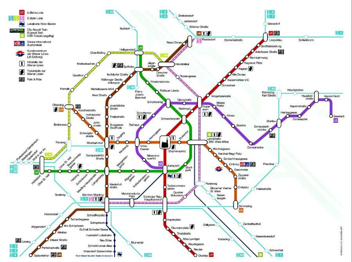 ウィーンのメトロ駅構内図
