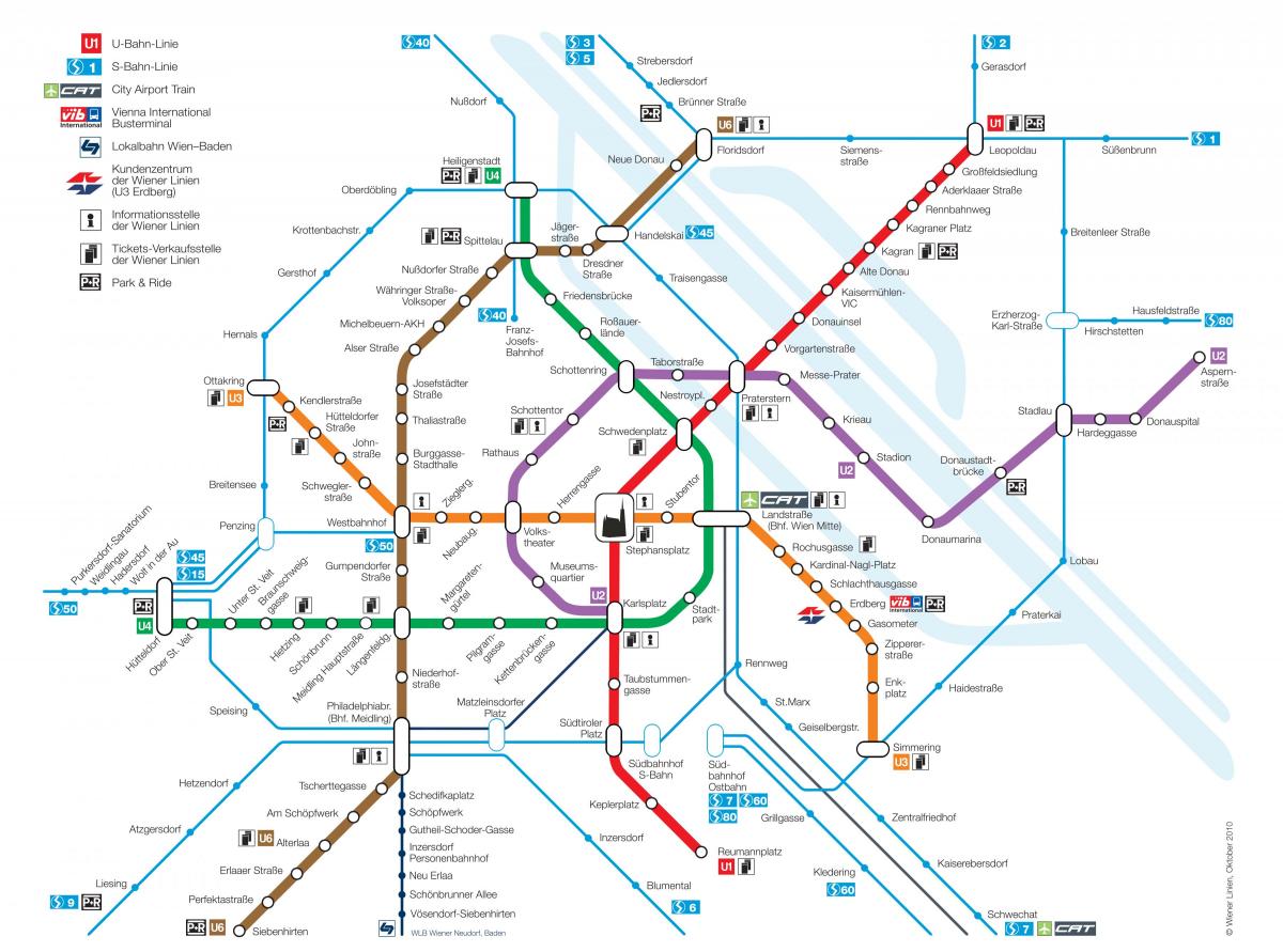 ウィーンオーストリア地下鉄の地図