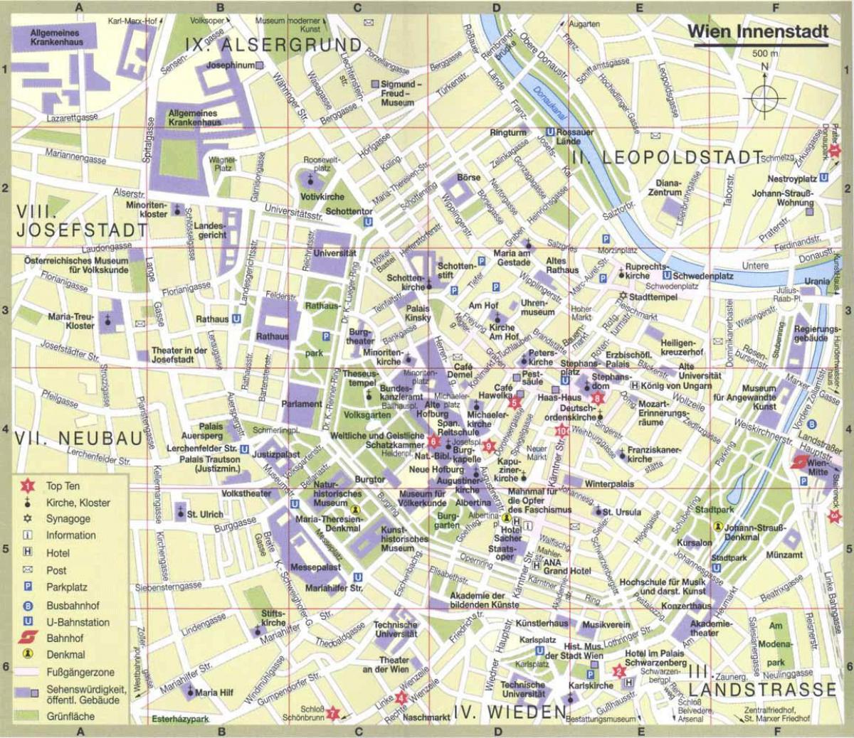 ウィーンの市内地図
