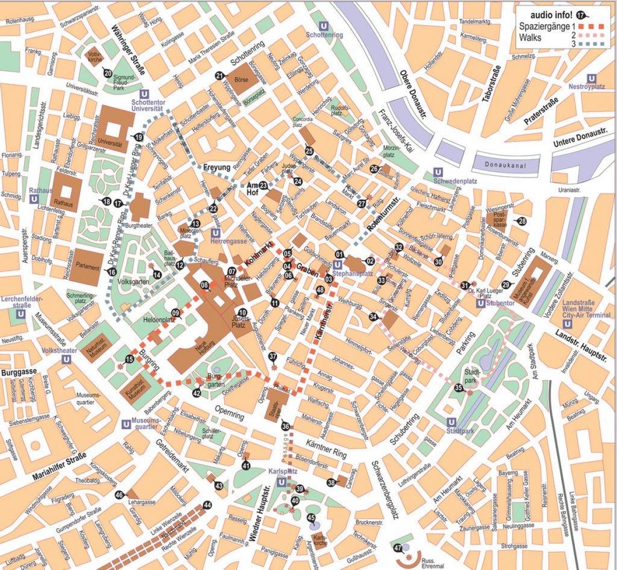 ウィーンオーストリアの都市センター地図