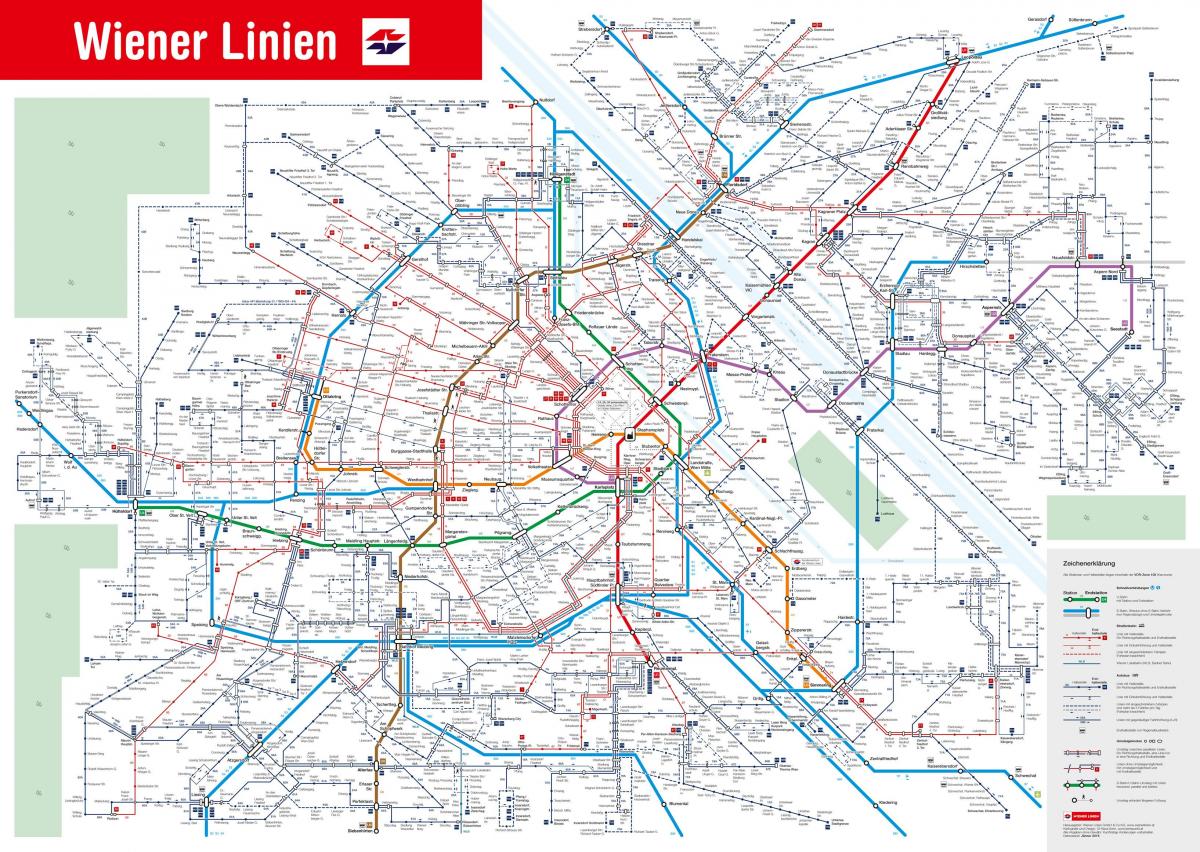 地図ウィーンの公共交通システム