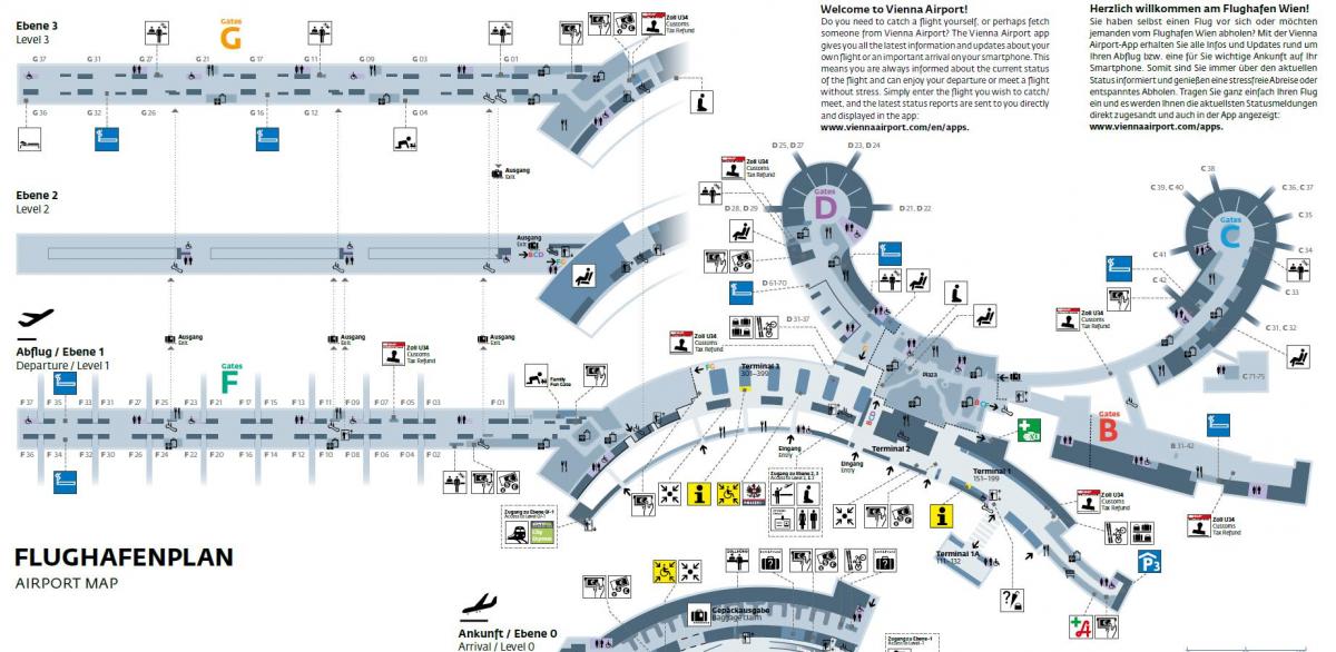 ウィーンオーストリアの空港地図