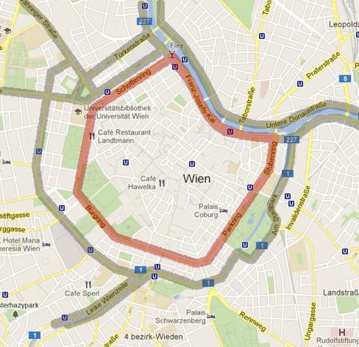 ウィーンの7地区の地図