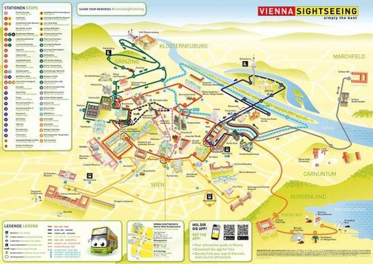 地図ウィーンの観光バス