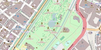 地図のウィーン市立公園があり