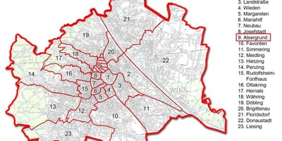ウィーンbezirk地図