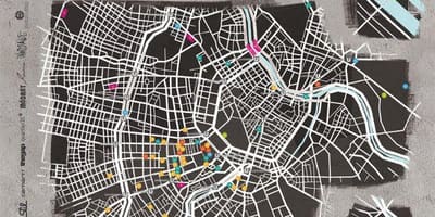 地図のストリートアートウィーン