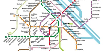猫市の空港電車ウィーンの地図
